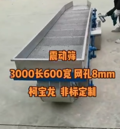 颗粒物料振动筛，3000长600宽网孔8mm，源头厂家，非标定制